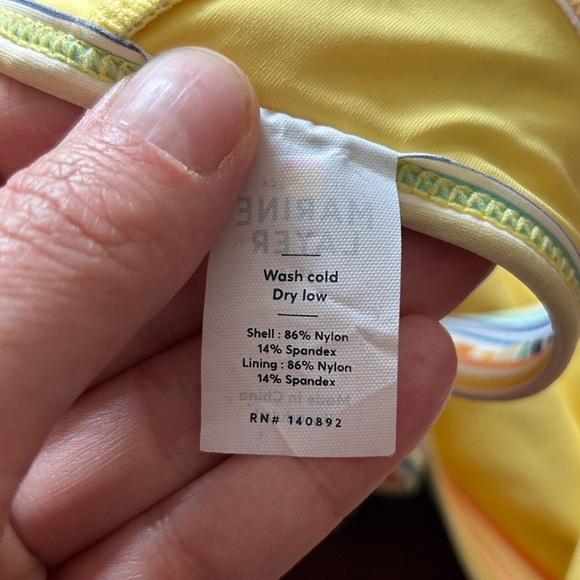 Marine Layer Halter Bathing Suit Top Yellow Stripe Size Large - Picture 4 of 4